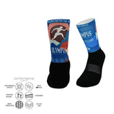 Sports socks for running with grazy goat print